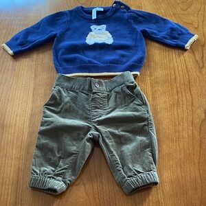 Janie and Jack Blue and Green Kids Outfit